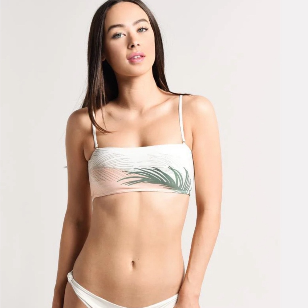 L*Space Clyde Swim Bikini Badeau Top Leaf Tropical Print Size L NWT